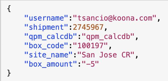JSON Input Example