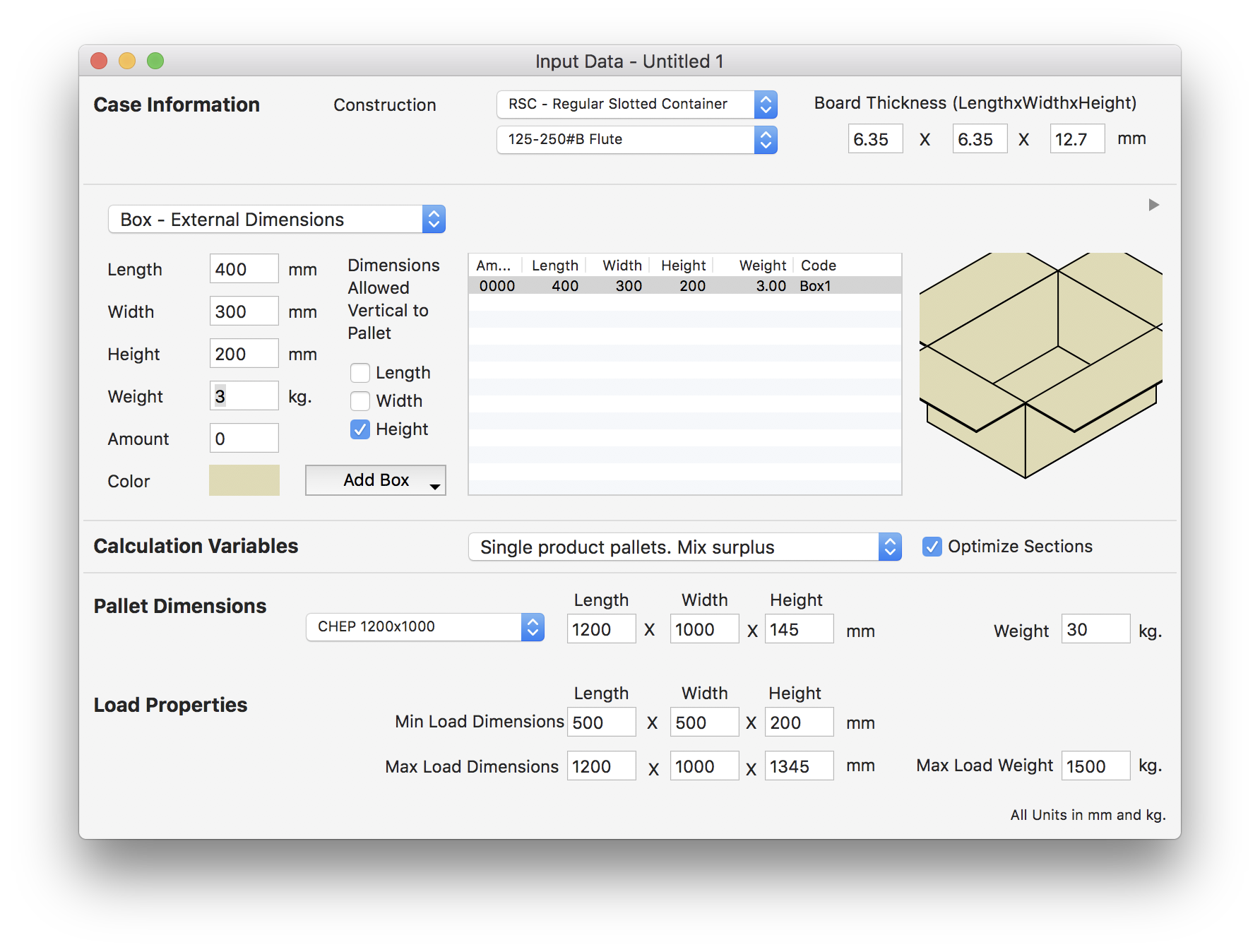 Start from Box Window with Data