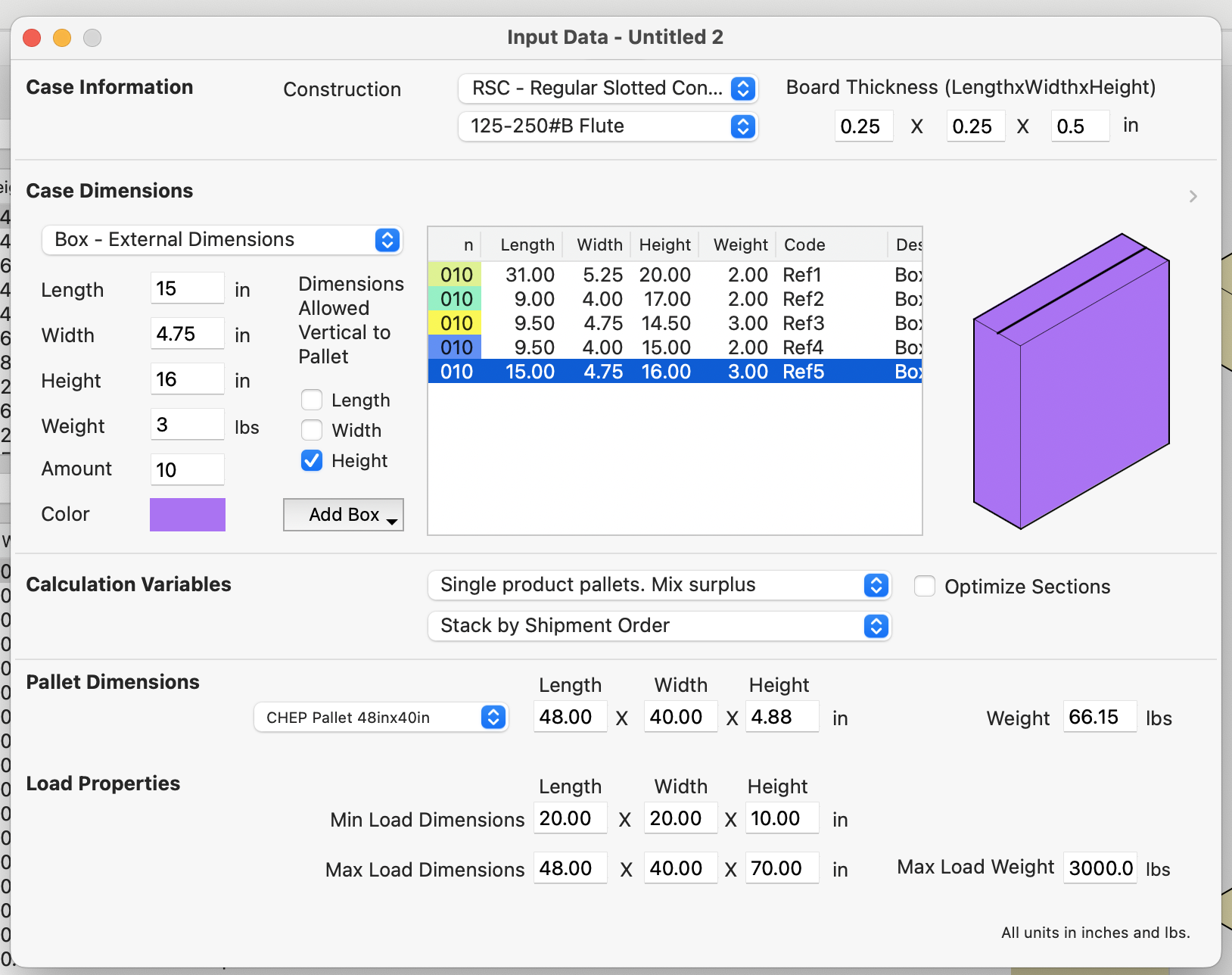 Input Window with Box List