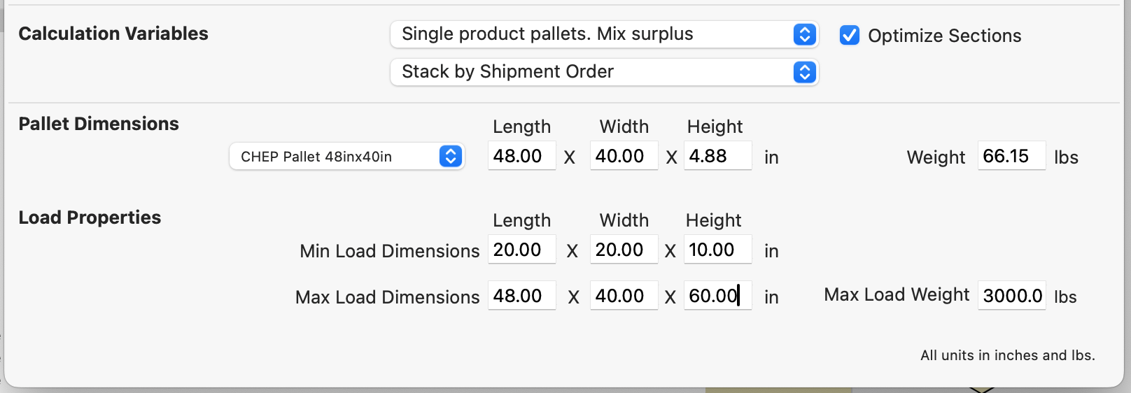 Calculation Variables