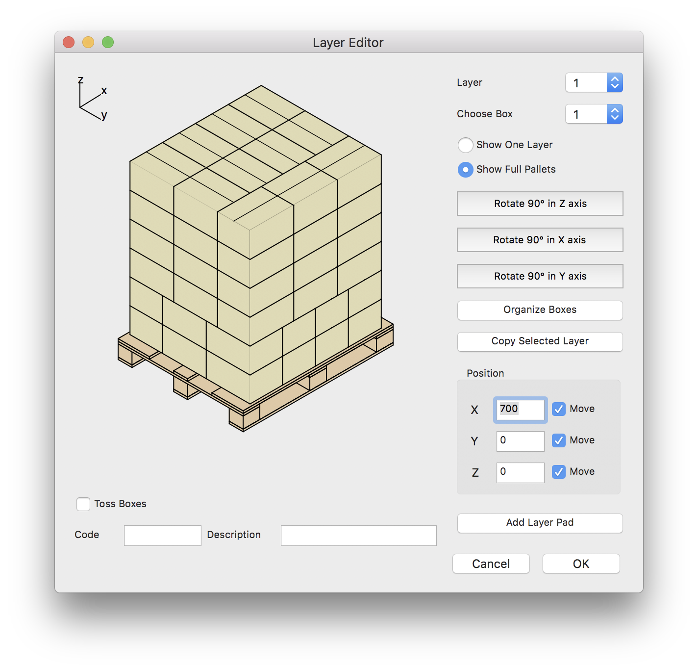 Full Pallet in Editor