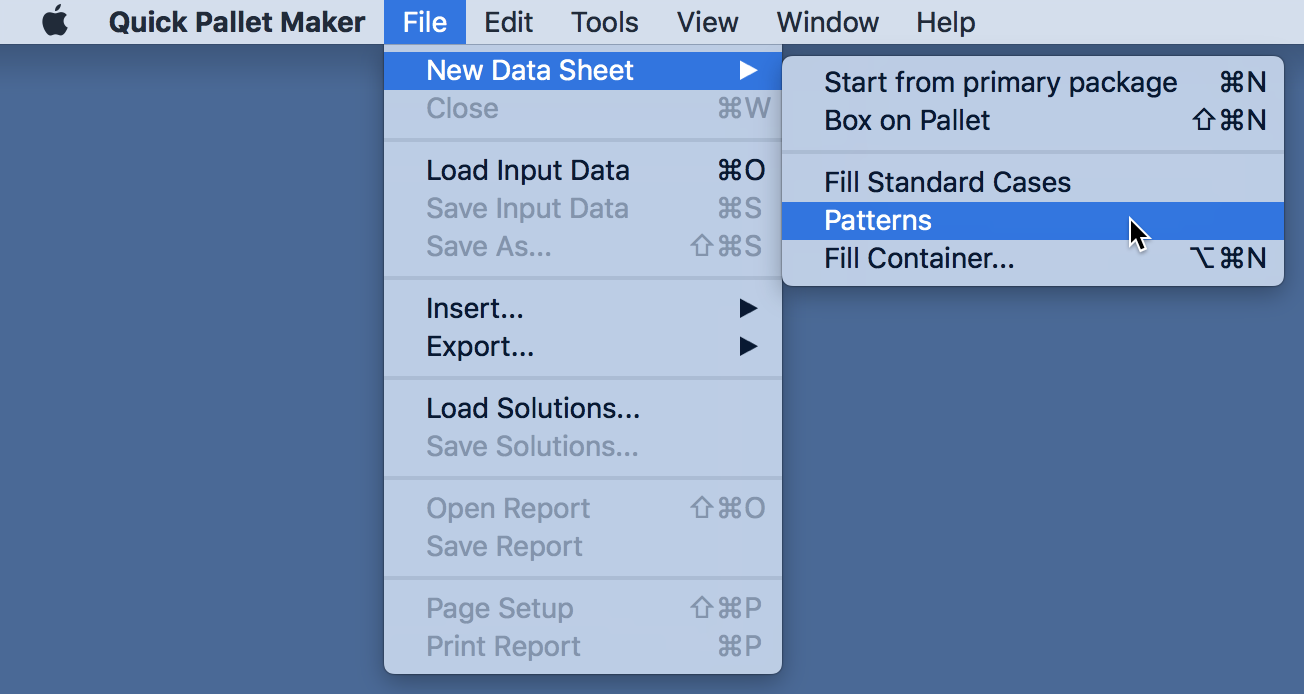 File - New Data Sheet - Patterns