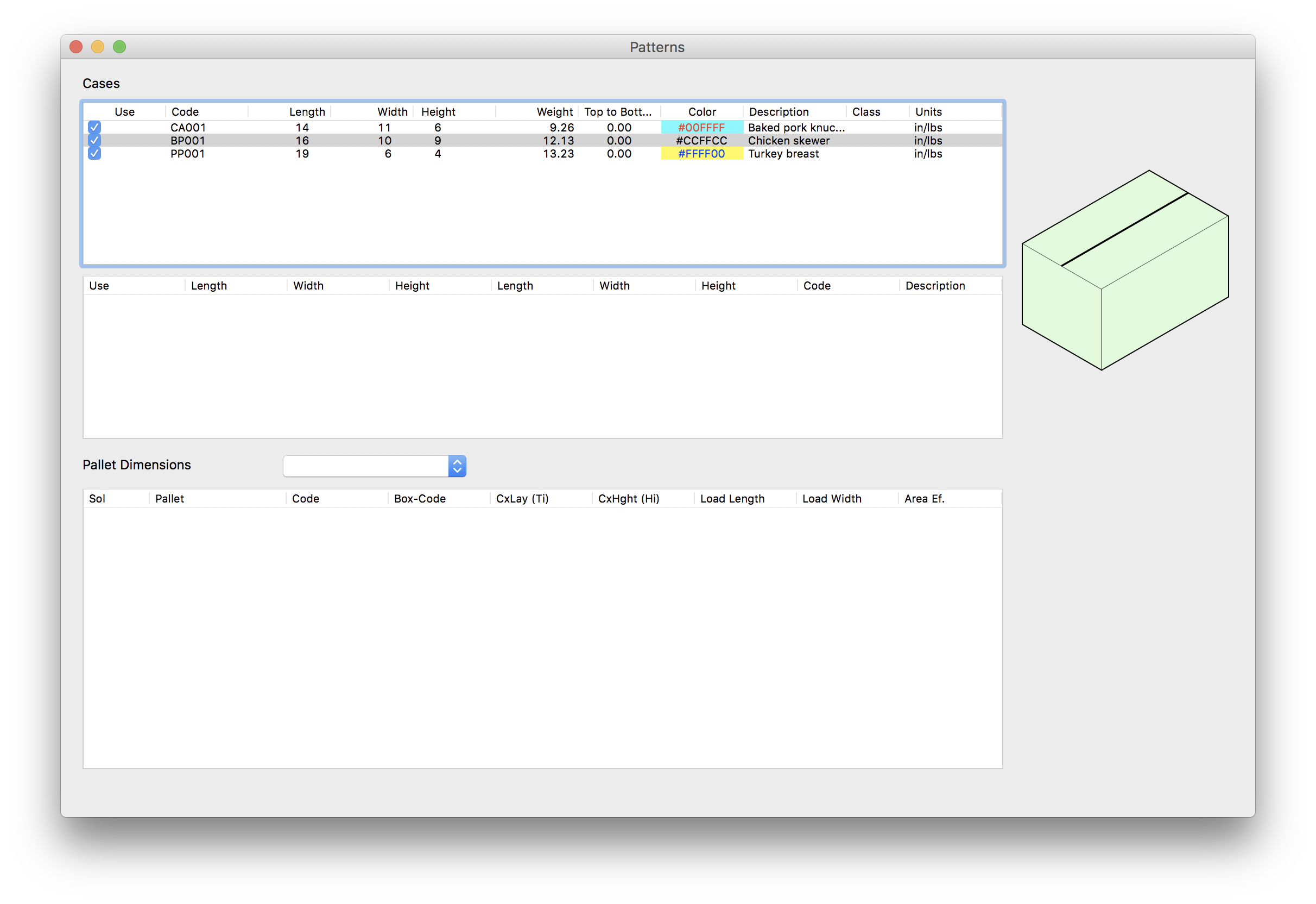 Box List in Table